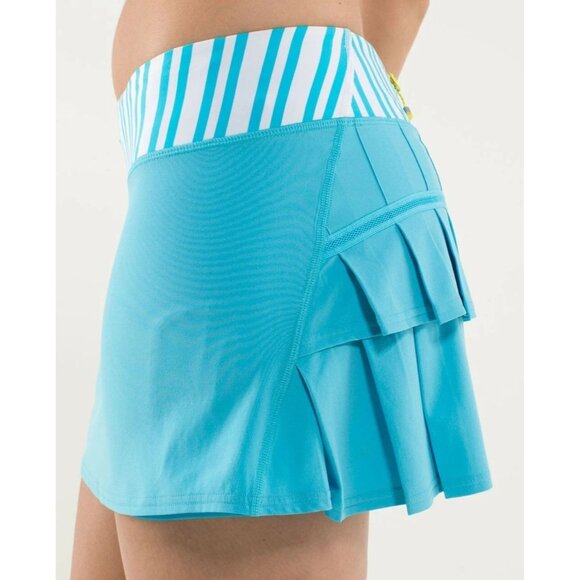 Lululemon Pace Setter Skirt Spry Blue Twin Stripe Size 8 Built-In Shorts Running - Picture 3 of 12